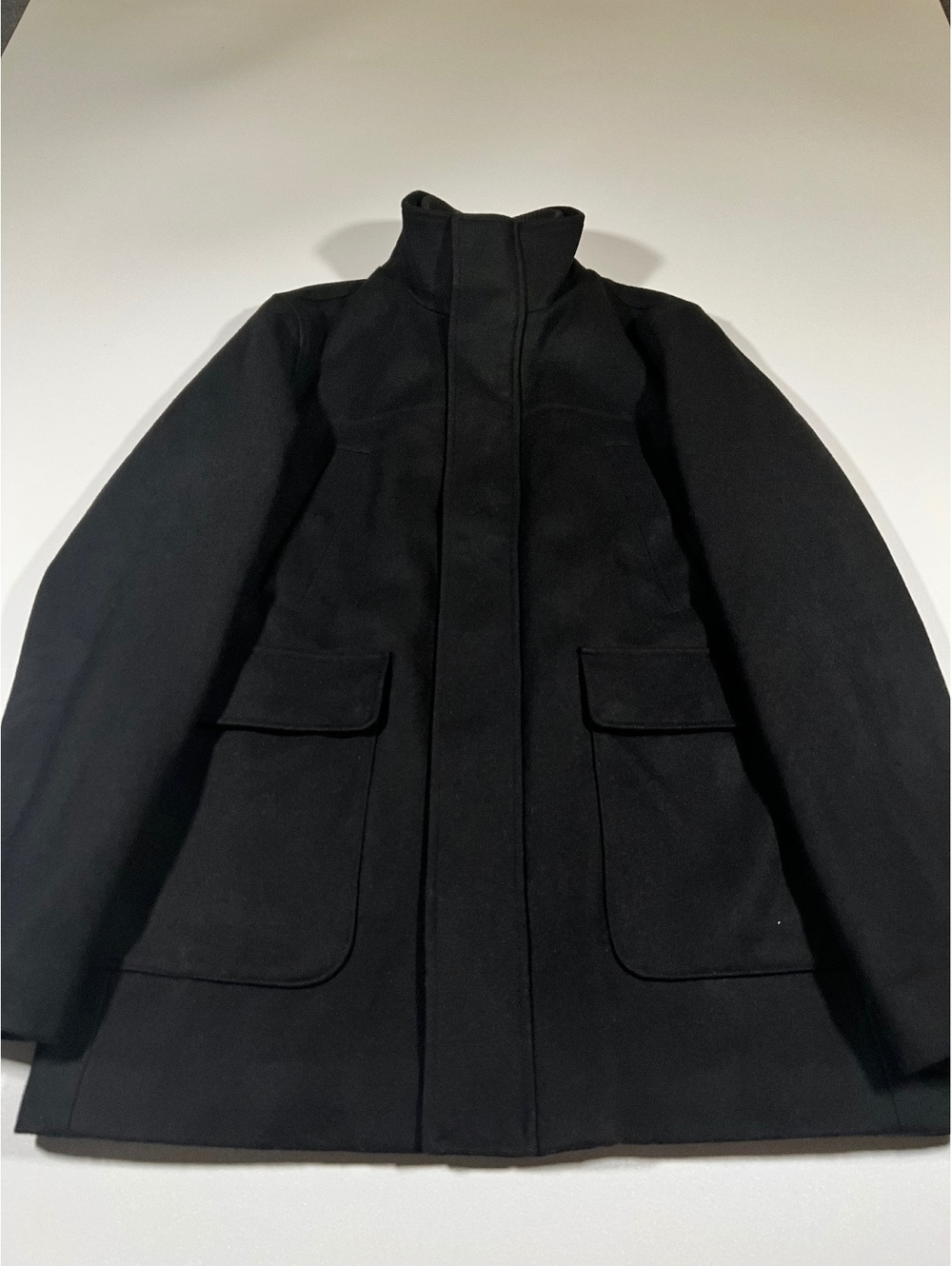 Roundtree & Yorke Wool Coat Small Black Quilted Lining Luxurious Wool Jacket